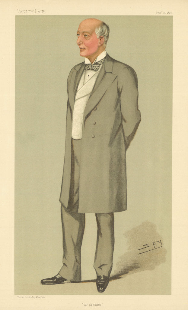 VANITY FAIR SPY CARTOON William Court Gully QC, 'Mr Speaker' 1896 old print
